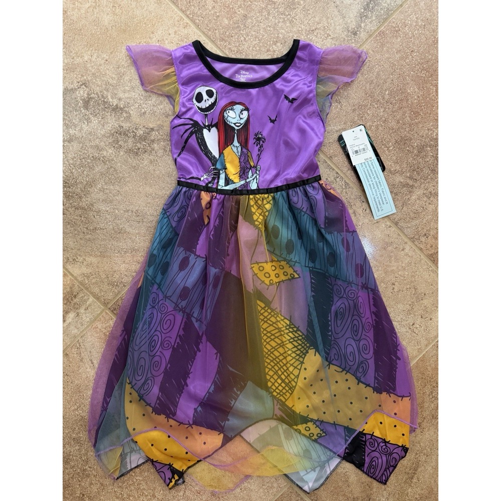 Girls' Disney The Nightmare Before Christmas Purple Nightgown Size S(6/6X) NWT